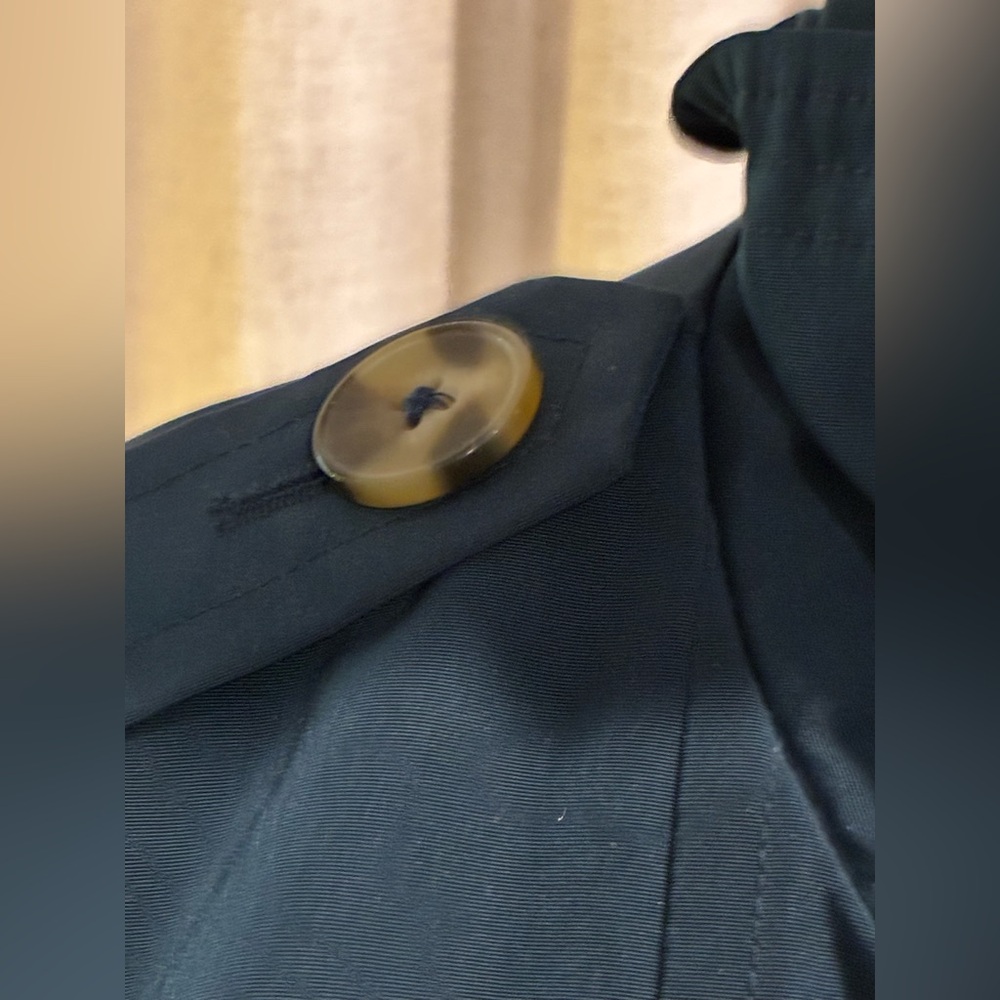London Fog Teal Double Breasted Trench Coat Jacket Small S Belted Classic - Picture 5 of 7